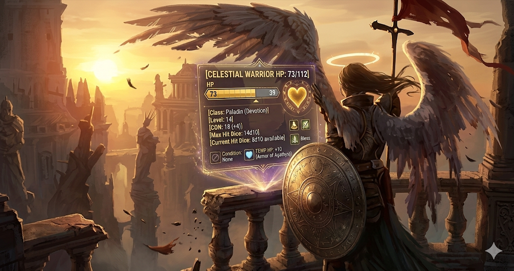 D&D 5e HP calculator tool to calculate character hit points using hit dice and constitution modifier